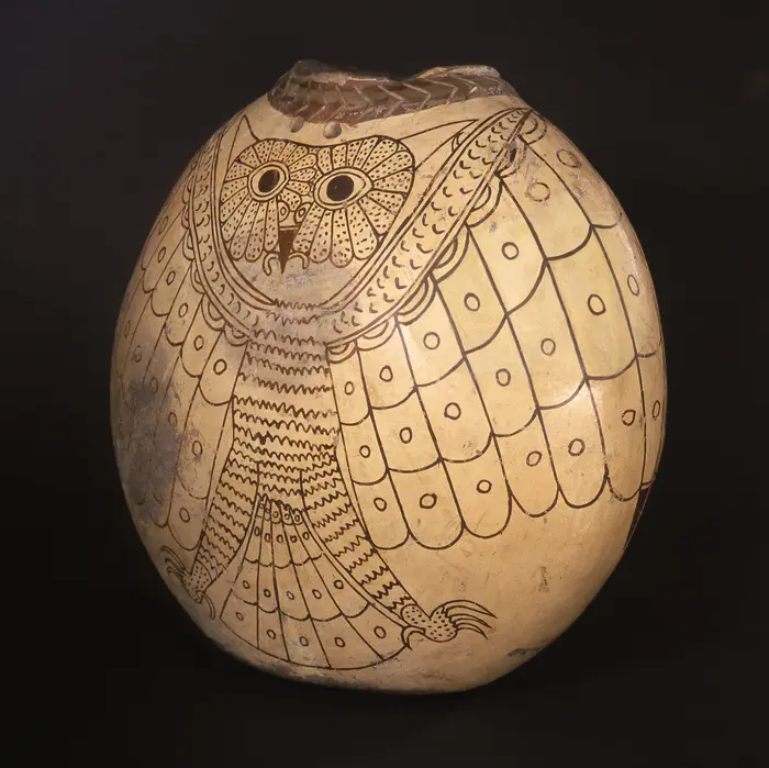 Vorratsgefäß mit Eulendarstellung, Peru, 30,5 cm, ca. 100 v. Chr. – 600  n. Chr, 2001 © GRASSI Museum für Völkerkunde zu Leipzig, Foto: Ingrid Hänse
