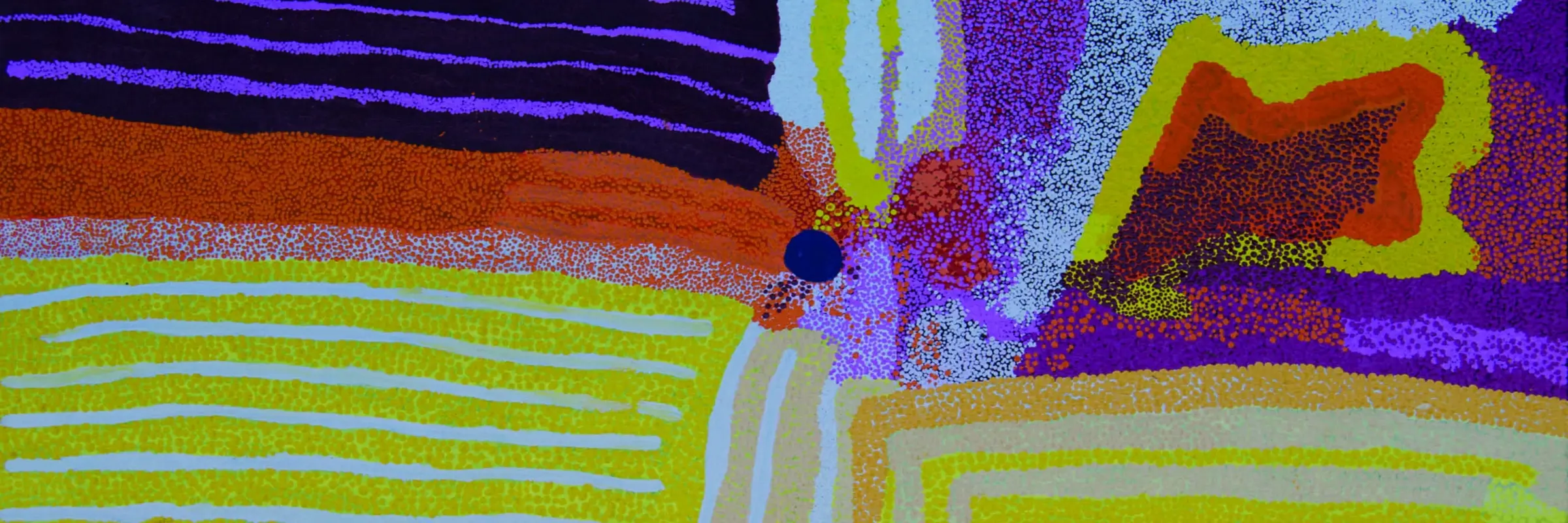 Christine Yukenbarri Nakamarra, Winpurpurla, Acryl auf Leinen, 150 x 100  cm, 2011 © Christine Yukenbarri Nakamarra, Warlayirti Artists