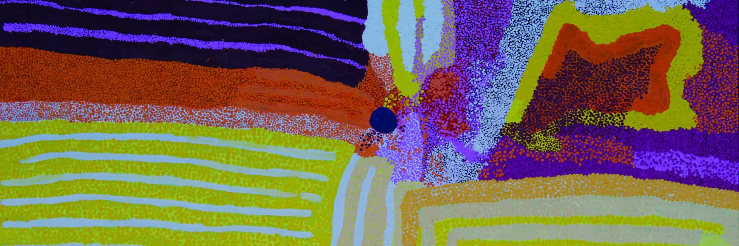 Christine Yukenbarri Nakamarra, Winpurpurla, Acryl auf Leinen, 150 x 100  cm, 2011 © Christine Yukenbarri Nakamarra, Warlayirti Artists
