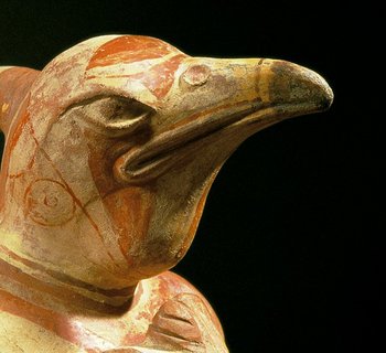 Gabelhalsgefäß in Form eines Vogels, Peru, 18 cm, ca. 100 v. Chr. –  600 n. Chr., 2001 © GRASSI Museum für Völkerkunde zu Leipzig, Foto: Ingrid Hänse